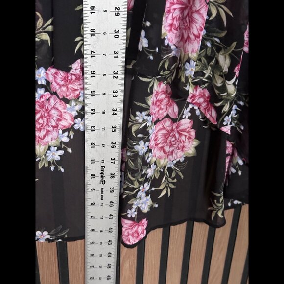 Torrid Kaftan Cardigan 2 / 2X Womens Black Lightweight Sheer Button Dress - Picture 5 of 7